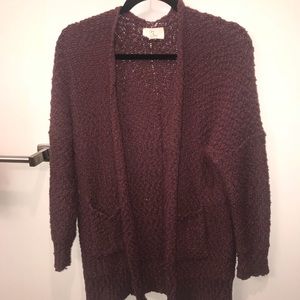 Maroon popcorn cardigan